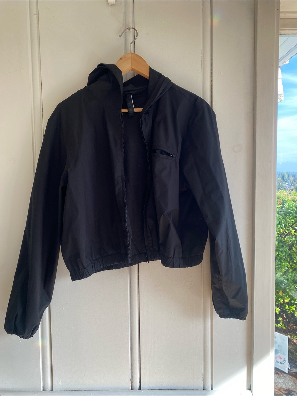 SKIMS | Black Cropped Poplin Jacket Size L